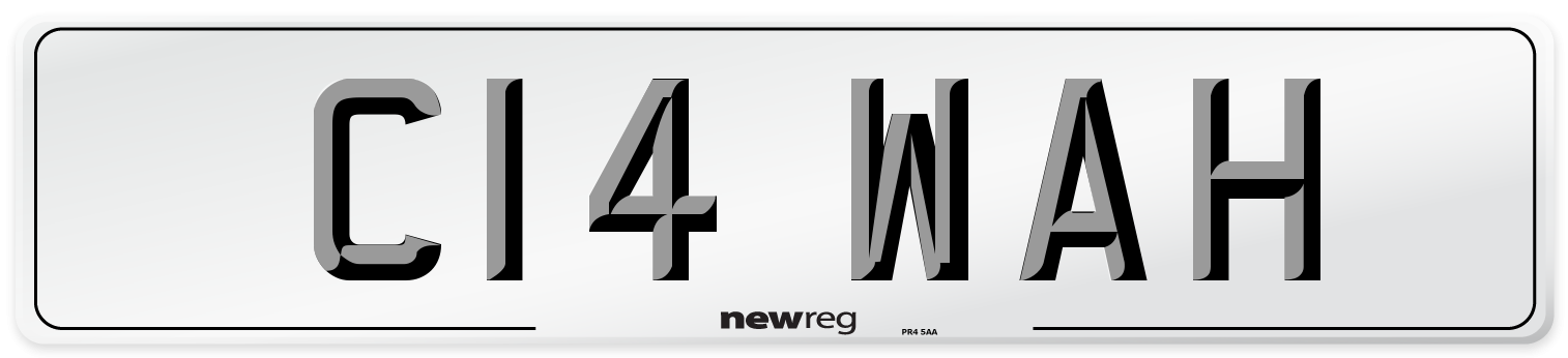 C14 WAH Number Plate from New Reg